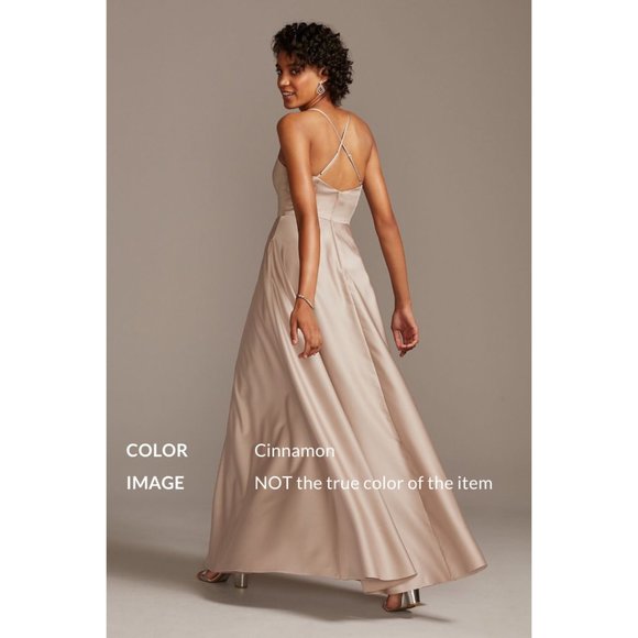 Spaghetti Strap Satin Dress - Picture 4 of 5